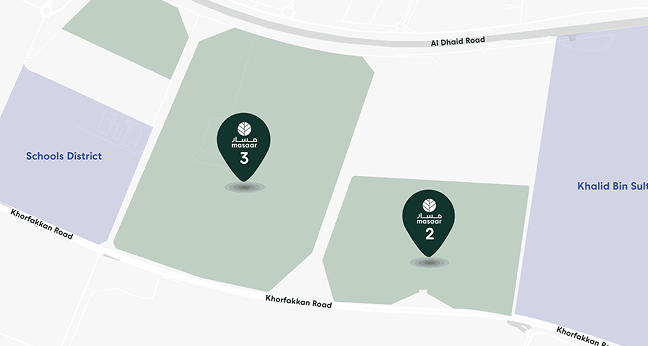 Map showing Masaar 3 within Sharjah