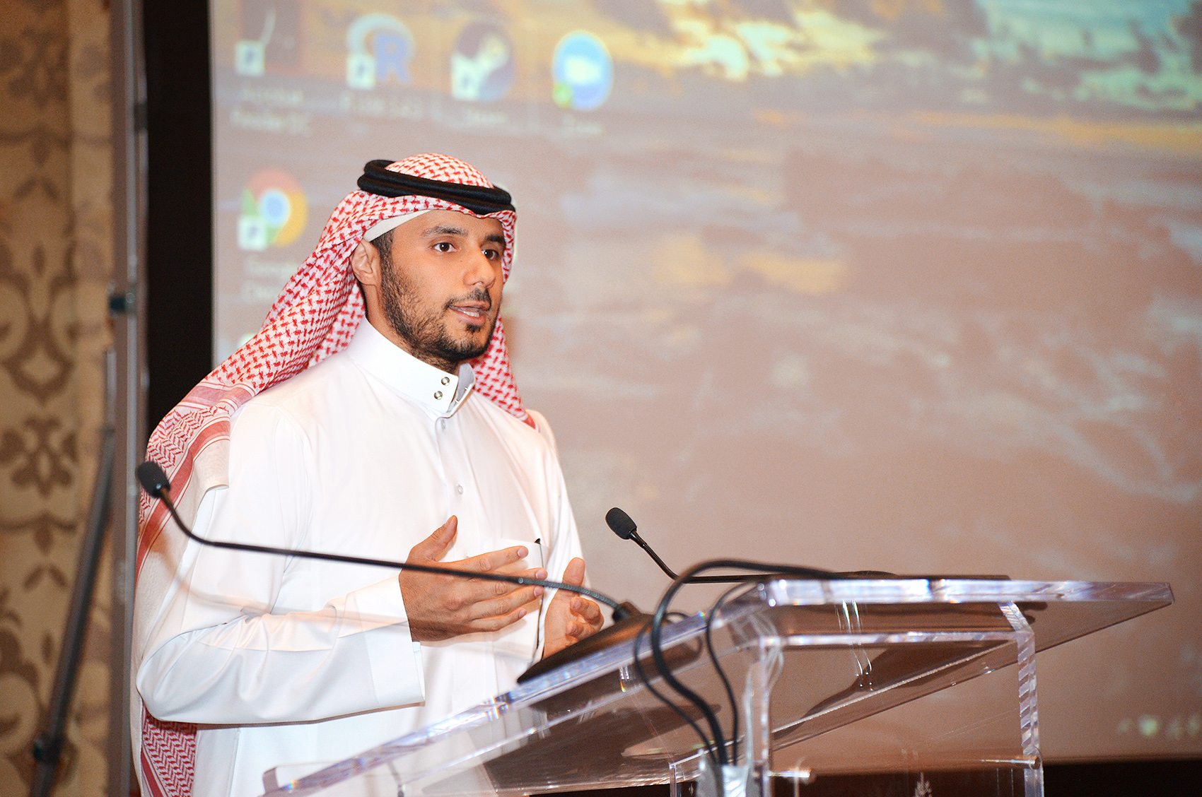 Saudi Fitness and Wellness Federation President, HRH Prince Khaled bin Alwaleed bin Talal AlSaud, welcoming the attendees