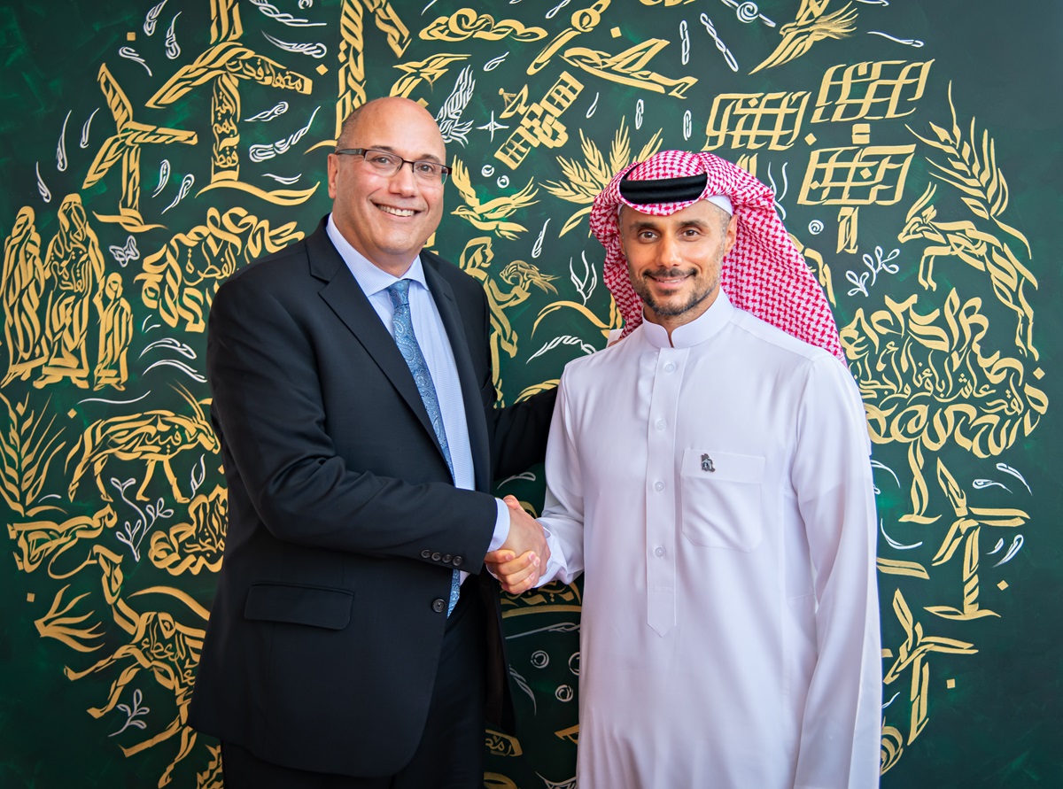 Pictured at COP 28 in Dubai, UAE His Royal Highness Prince Khaled bin Alwaleed bin Talal Al Saud of KBW Ventures and Lou Cooperhouse, founder, president & CEO of BlueNalu (2)